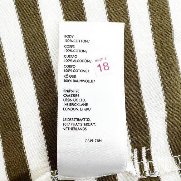 BDG Womens White and Green Striped Top M - Picture 4 of 4